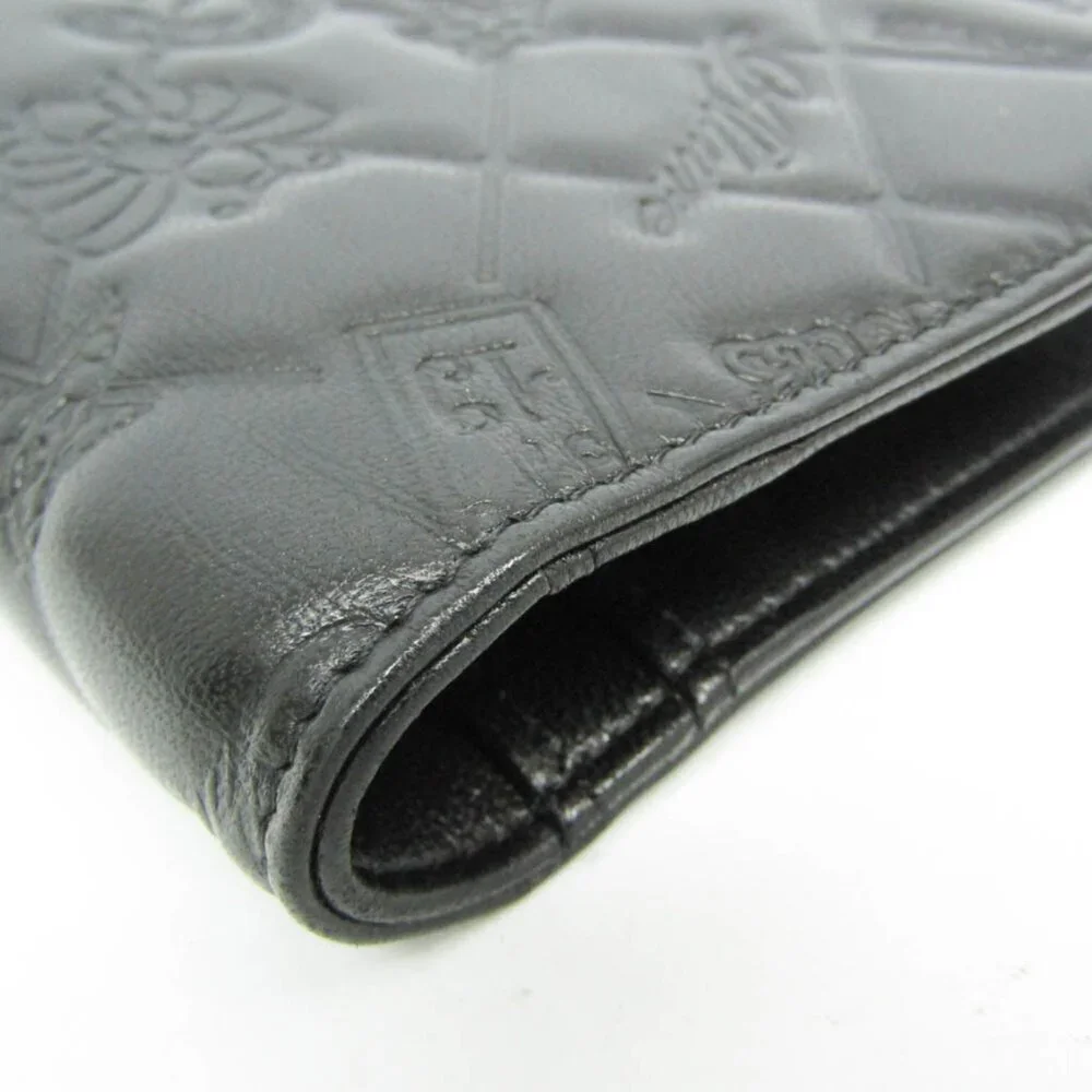 CHANEL black leather
